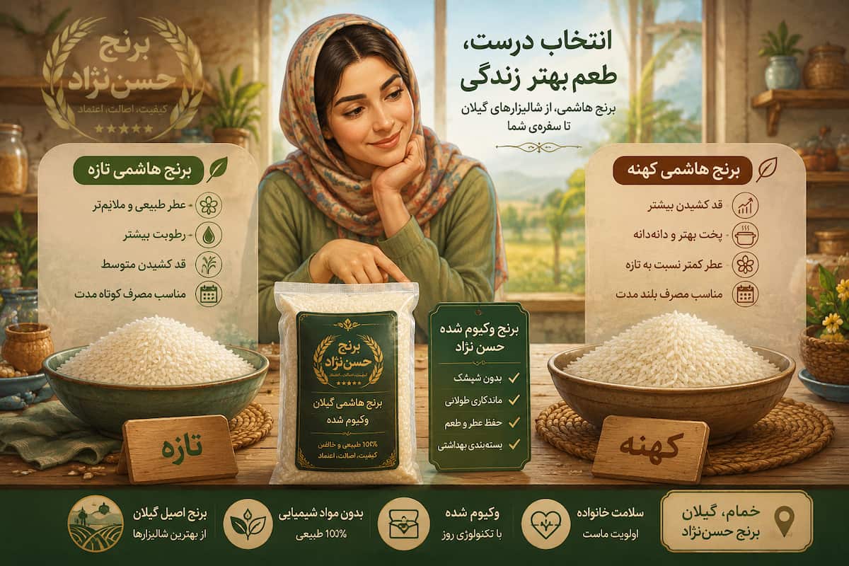 تفاوت برنج کهنه و برنج تازه